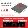 Hot Sale Induction Cooktop Electric Stove 2000W Built-in Hob Single Burner Induction Cooker Grey Glass Electric Hob
