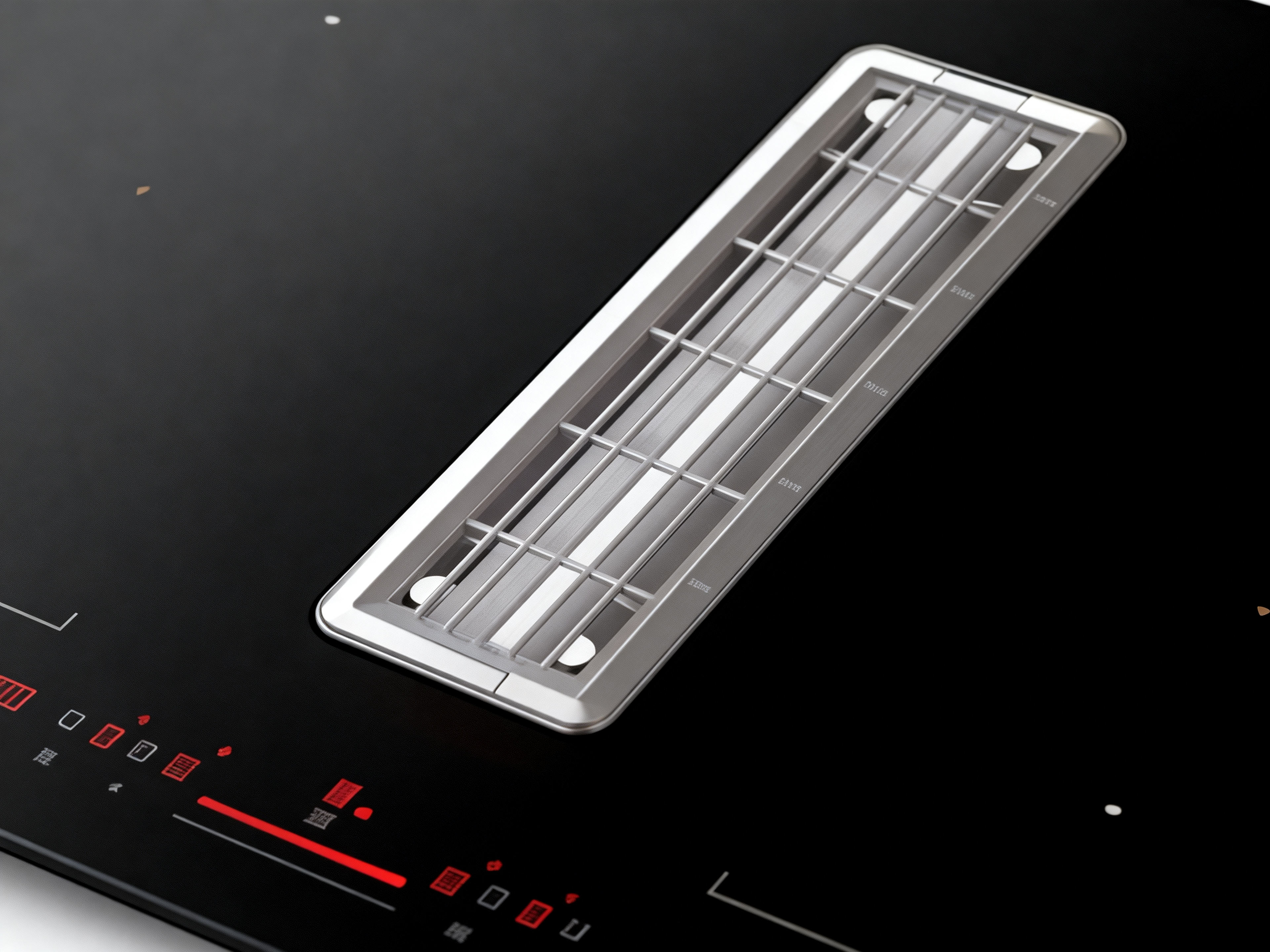 Electric Induction Cooktop Built-In Exhaust Fan 7400W Four Burners Smoke-Free Clean Kitchen Solution Household Energy Efficient