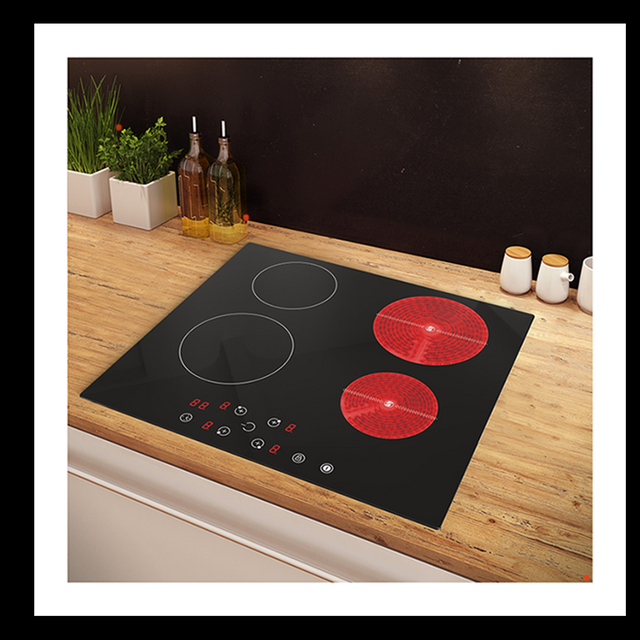 Factory Price 6500W 4 Burner Electric Induction Cooker with Toughened Glass Panel Household Use Plastic Housing