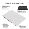 Custom Large Built-In Induction Cooktop 84000W 5 Burner Sensor Touch Control 9-Temperature Commercial & Household Use