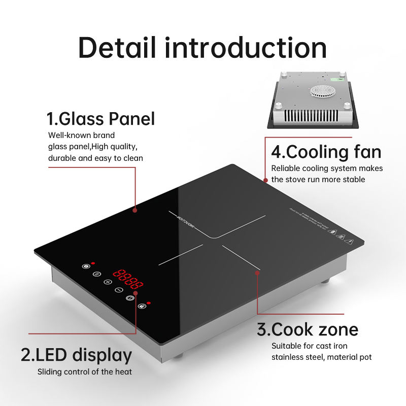 Enduring Durability Slide Touch Induction Cooker 2000 Watt Built in Induction Hob Cooktop With Temperature Control
