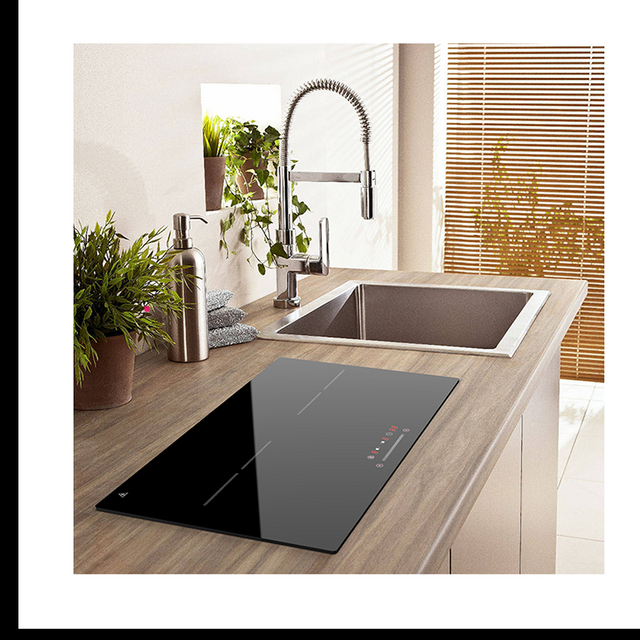 Instant 3500W Kitchen Digital Double burner Touch Keys Slide Control Invisible Build in Induction Cooktop