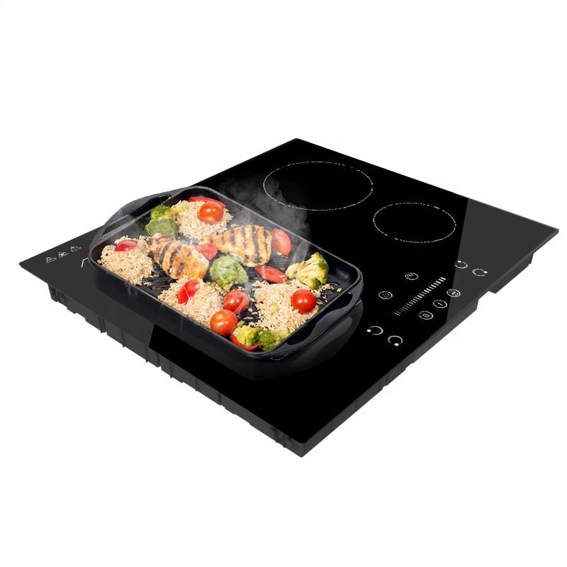 Golenda Bridge Type 6100W Built-in 3 Burner Electric Induction Cooktop with 1 Year Warranty for Commercial & Household Use