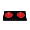Electric Double Tempered Glass Ceramic Cooktop 4400W 220V Built-in with 2 Burners Residual Heat Indicator Timer Household Use