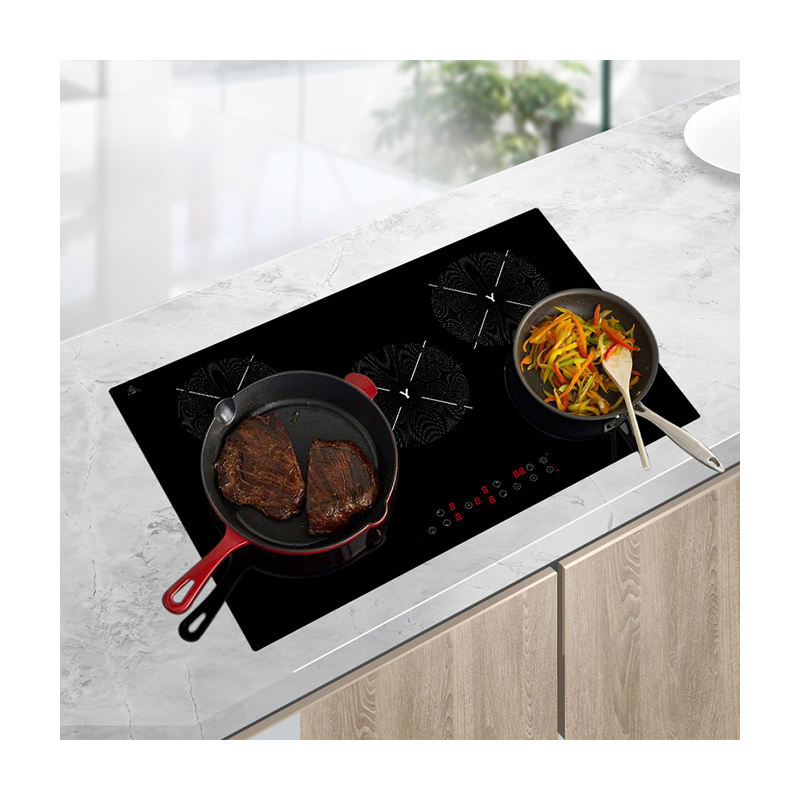 Golenda New OEM Design Electric Induction Cooker Glass Ceramic Plate 5 Burners Smooth Ceramic Cooktop Built-in Household 8000W