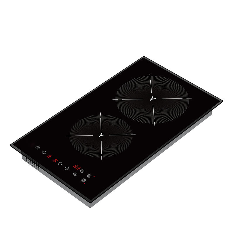 3000W Electric Built-In Household Smooth Ceramic Cooktop with Dual Burner Glass Ceramic Plate Timer & Waterproof