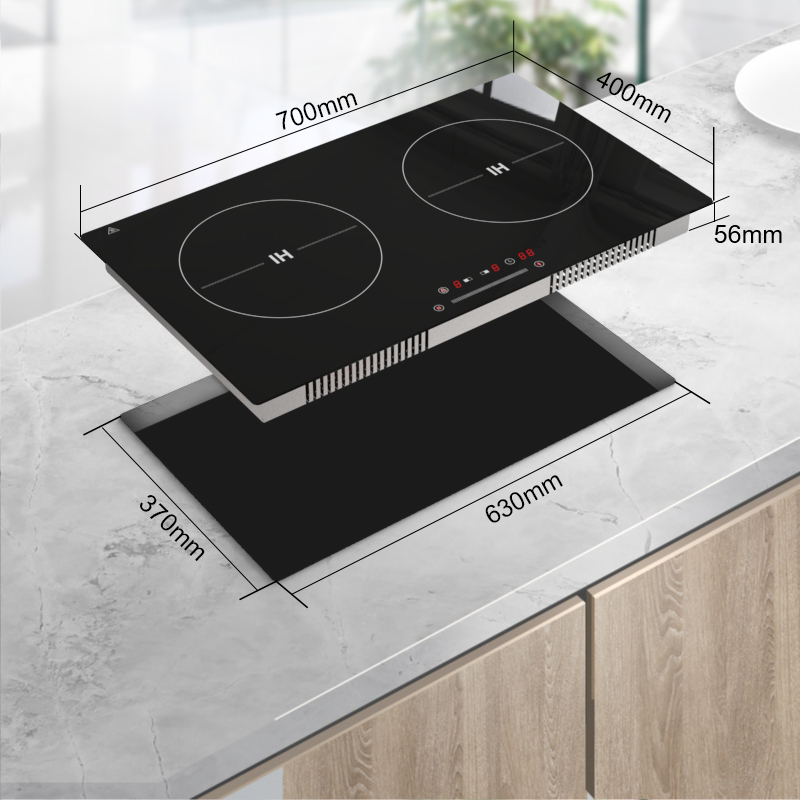 New Design Touch Control Electric Invisible Double Induction Cooktop 2 Burner 4000W Built-in Battery-Powered Household Use Class