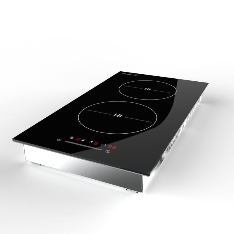 High Quality 3500W Double Induction Cooktop Hob Electric Domino with 2 Zones Built-in Installation for Household Use