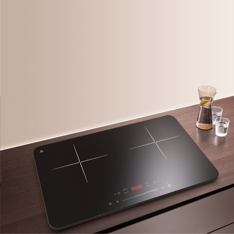 Electric Indoor Household Stainless Steel 2 Burner 220V 3500W Portable Induction Cooktop Touch Control Booster Function