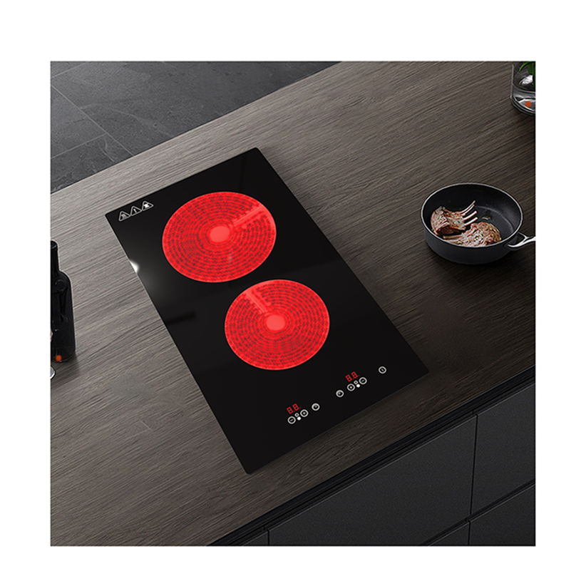 Touch Control Built-In Induction Cooker Digital Display Electric Cooktop 2 Burner 3000W Ceramic Hobs Household Use