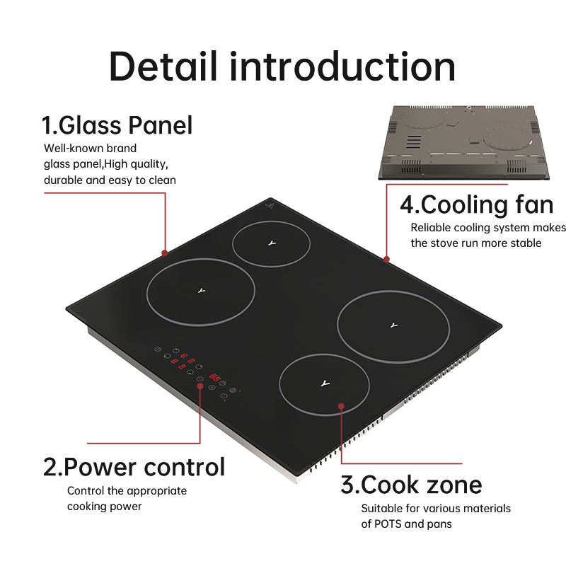 6000w 4 Burners Ceramic Cooker Hob a Garden Top Glass Electric Ceramic Cooker Built-in Vitro Ceramic Cooktop