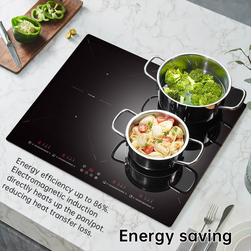 Multifunctional Commercial Built-In Induction Cooktop 4-Zone Touch Control 7100W Plastic Surface Heat Fast Household Electric
