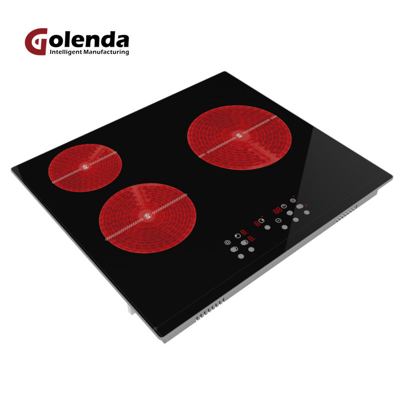 Golenda 220V 4800W Built-in Induction Cooker Electric Cooktop Stove 3 Burners Ceramic Hob Household Use 1 Year Warranty