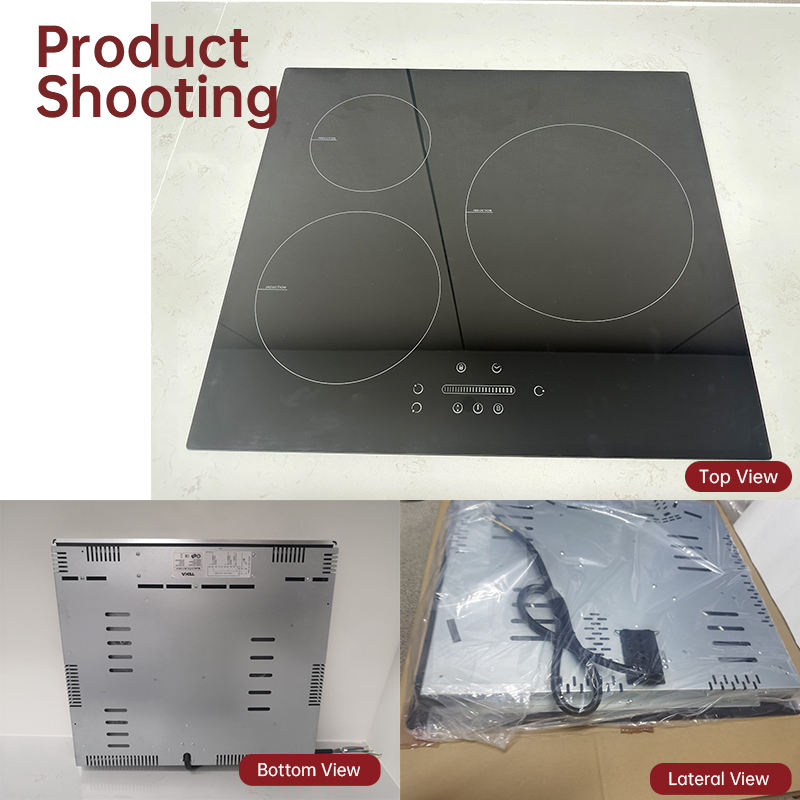 Hot Sale 7000W Ultra-Slim 3-Burner Induction Cooker Black Electric Stove Touch Control Built-In for Household Use Wholesale