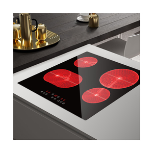 High Grade Glass Hot Plate Ceramic Infrared 4 Burner Built-in Electric Cooktop 4 Zones 6000W 1 Year Warranty for Household RV