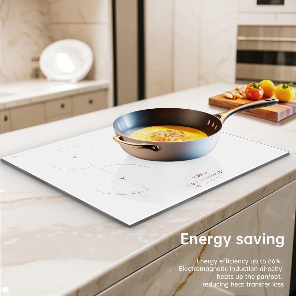 7000W Best Quality Low Price Durable Built-In Electric Induction Cooktop 3 Burner Sensor Touch Screen White Color
