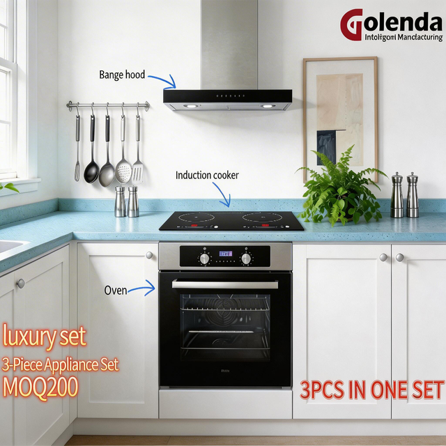 Luxury set 3-PieceAppliance Set Lnduciton Cooktop Built-in Oven Range Hood