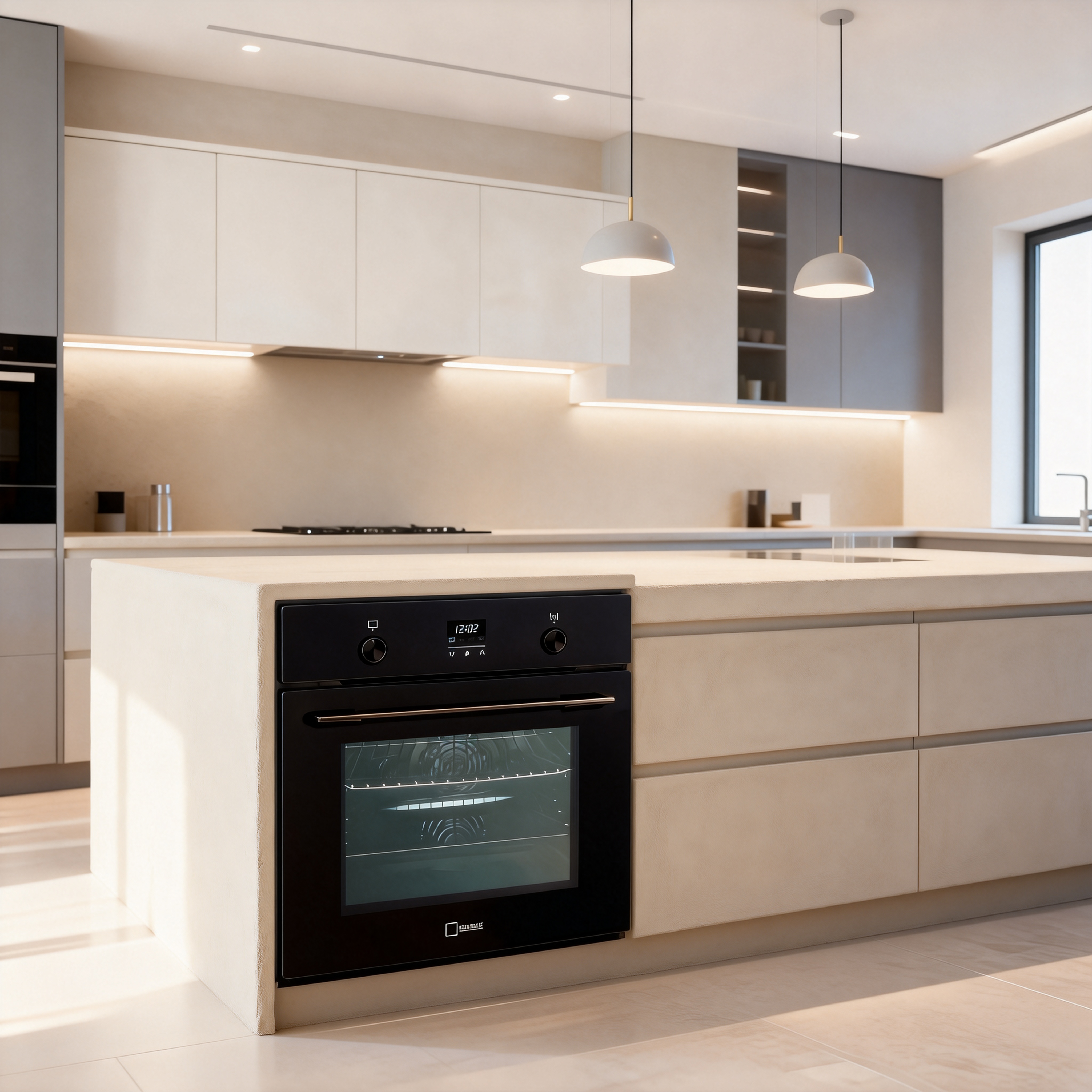 Built-In 60L Single Oven with Triple Glass Door Electric Stainless Steel Convection Enamel Liner Home Baking Energy Efficient