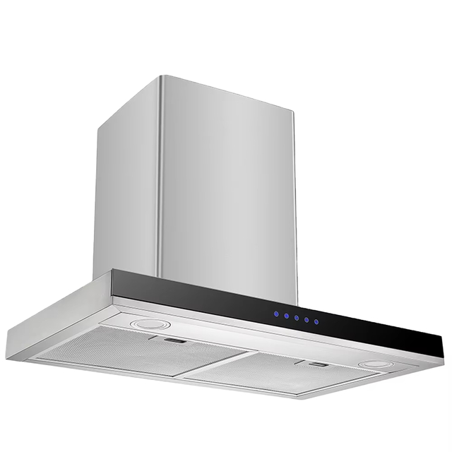 Wall Mounted Range Hood Chimney Extractor Smoke Exhaust Island Kitchen Range Cooker Hood Electric OEM Household 2 X 1.5 LED 220